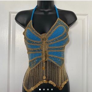 The Cutest Y2K bangeled butterfly top🦋